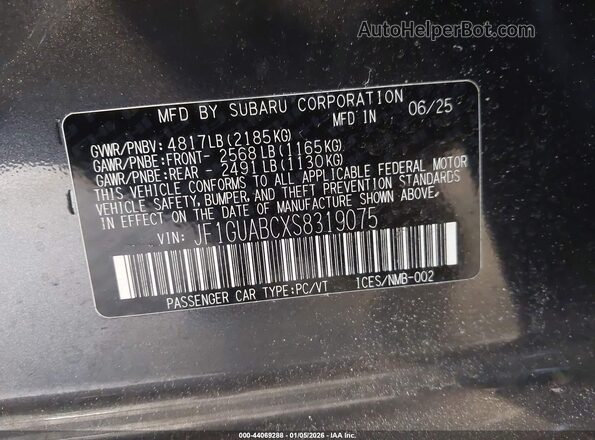 JF1GUABCXS8319075 2025 SUBARU IMPREZA Серый Вид подкапотного пространства