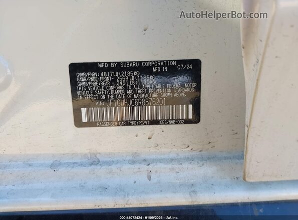 JF1GUHJC6R8876201 2024 SUBARU IMPREZA Белый 