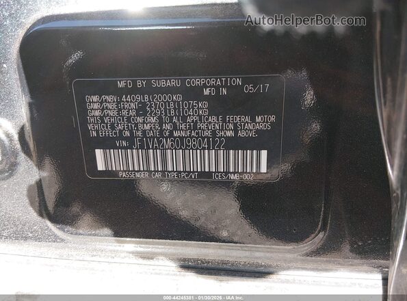 JF1VA2M60J9804122 2018 SUBARU WRX STI Black Engine compartment view