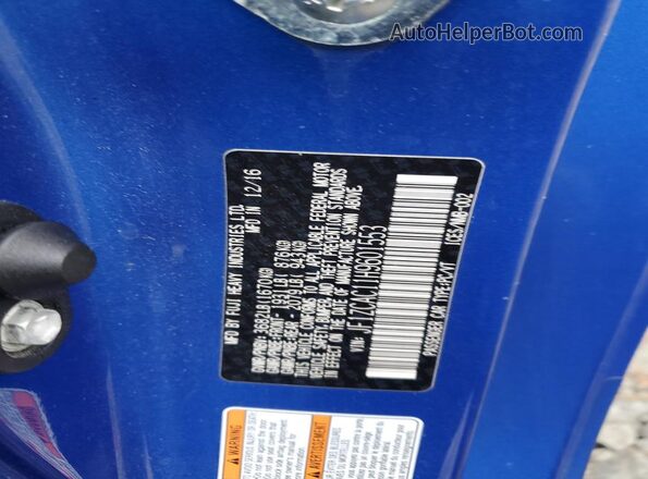 JF1ZCAC11H9601553 2017 SUBARU BRZ Blue Շարժիչի բաժամունքի տեսք
