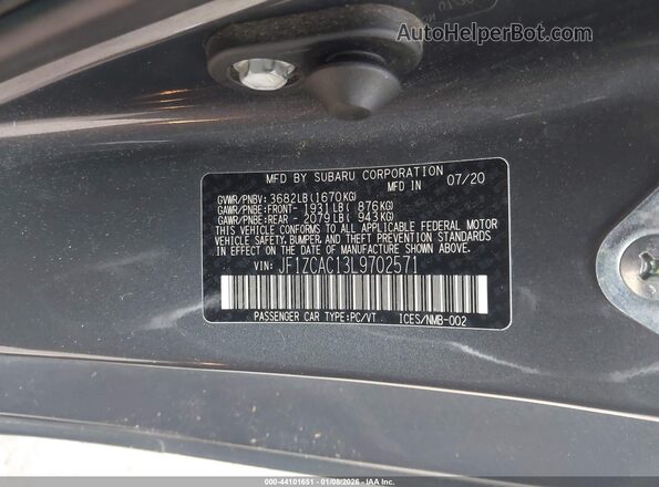 JF1ZCAC13L9702571 2020 SUBARU BRZ Gray Շարժիչի բաժամունքի տեսք