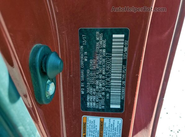 JF1ZCAC15J9600217 2018 SUBARU BRZ Красный Вид подкапотного пространства