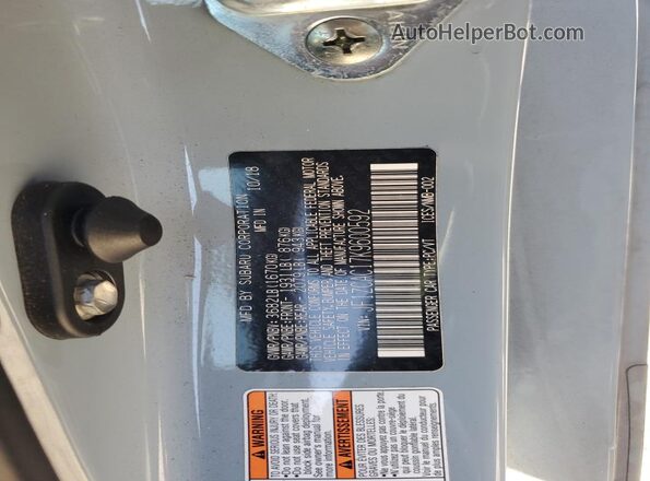 JF1ZCAC17K9600592 2019 SUBARU BRZ Silver ძრავის განყოფილების ხედი