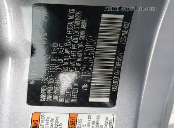 JF1ZCAC18L9701027 2020 SUBARU BRZ Silver Vista del compartimento del motor