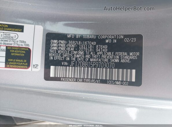 JF1ZDBB15P9703070 2023 SUBARU BRZ Silver Widok komory silnika