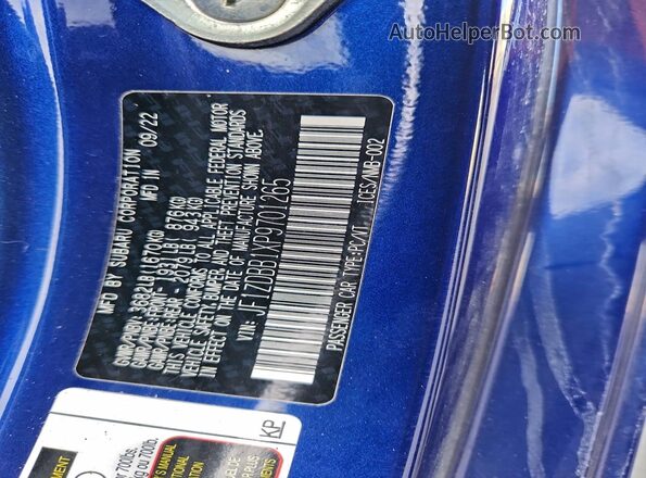 JF1ZDBB1XP9701265 2023 SUBARU BRZ Blue 