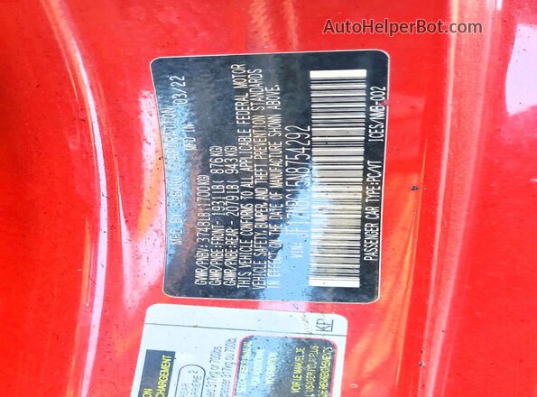 JF1ZNBC15N8754292 2022 TOYOTA GR Red ძრავის განყოფილების ხედი