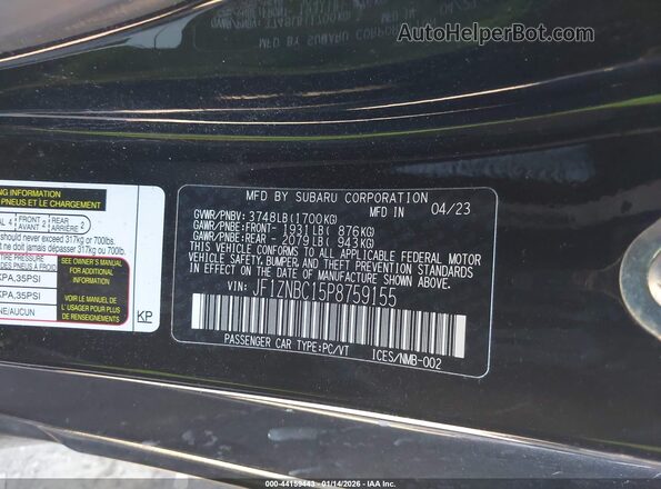 JF1ZNBC15P8759155 2023 TOYOTA GR86 Black Շարժիչի բաժամունքի տեսք