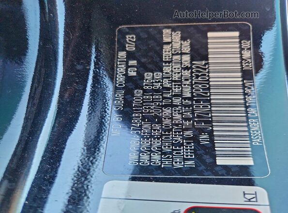 JF1ZNBF12P8763224 2023 TOYOTA GR Black Vista de la etiqueta del VIN