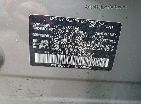 JF2SLDDC6SH468896 2025 SUBARU FORESTER Gray Vista de la etiqueta del VIN