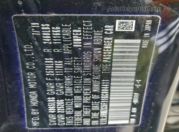JHMZC5F11KC004411 2019 HONDA CLARITY Black Engine compartment view