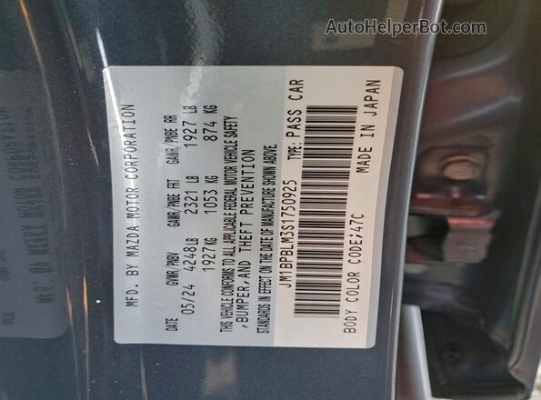 JM1BPBLM3S1750925 2025 MAZDA 3 Gray ძრავის განყოფილების ხედი