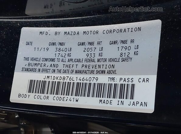 JM1DKDB76L1464079 2020 MAZDA CX-3 Черный Вид подкапотного пространства