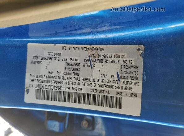 JM1DKFC70G0138901 2016 MAZDA CX-3 Blue Vista del compartimento del motor