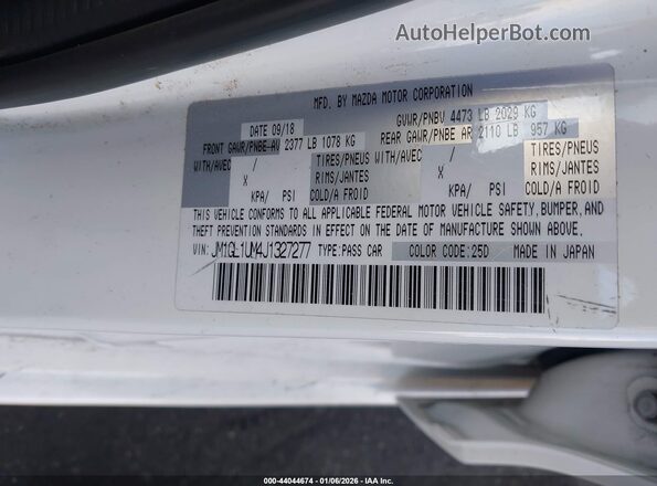 JM1GL1UM4J1327277 2018 MAZDA 6 White 