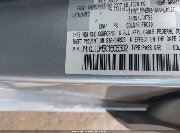 JM1GL1UM5K1506302 2019 MAZDA 6 Silver Engine compartment view