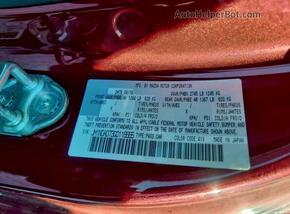 JM1NDAD73G0116665 2016 MAZDA MX-5 Red Engine compartment view