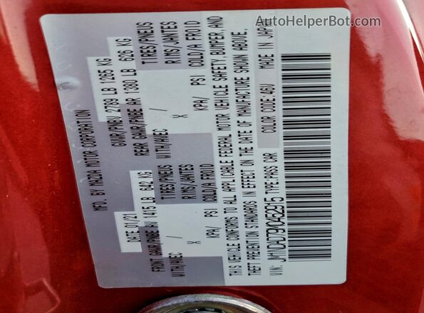 JM1NDAD79M0452915 2021 MAZDA MX-5 Red Vista del compartimento del motor