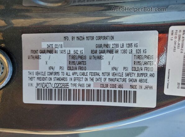JM1NDAD7XJ0202885 2018 MAZDA MX-5 Gray Widok komory silnika