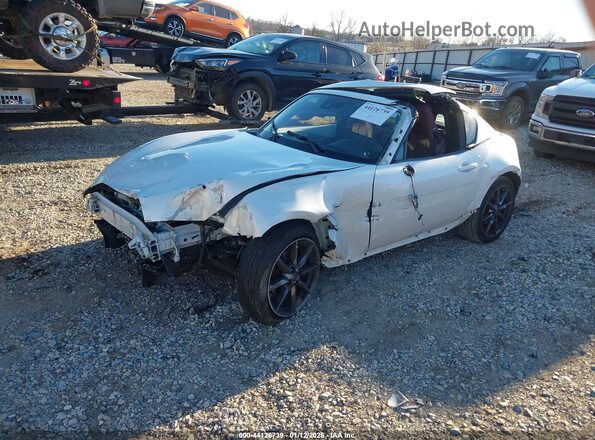JM1NDAM72K0301105 2019 MAZDA MX-5 MIATA RF White წინა მარცხენა ხედი სამი მეოთხედიდან