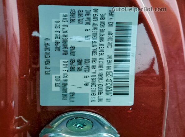 JM1NDAM72L0413288 2020 MAZDA MX-5 Red Vista del compartimento del motor
