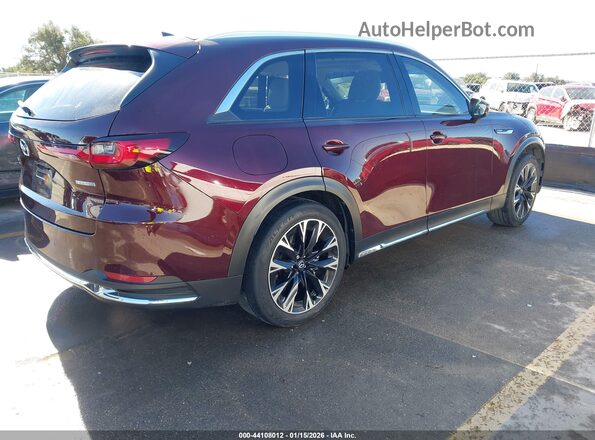 JM3KKEHA2R1100208 2024 MAZDA CX-90 PHEV Maroon Trasero derecho