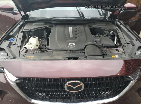 JM3KKEHA2R1167830 2024 MAZDA CX-90 Maroon Vista del compartimento del motor