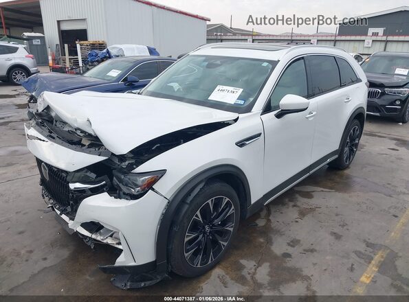 JM3KKEHA6S1234225 2025 MAZDA CX-90 PHEV White Առջևի ձախ երեք քառորդ տեսարան