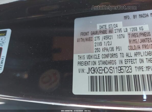 JM3KKEHCXS1195723 2025 MAZDA CX-90 Purple 