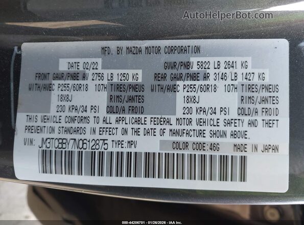 JM3TCBBY7N0612875 2022 MAZDA CX-9 Серый Вид подкапотного пространства