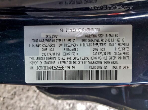 JM3TCBDY4M0523566 2021 MAZDA CX-9 Blue 