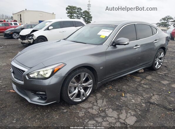 JN1BY1AP4HM740516 2017 INFINITI Q70 Gray წინა მარცხენა ხედი სამი მეოთხედიდან