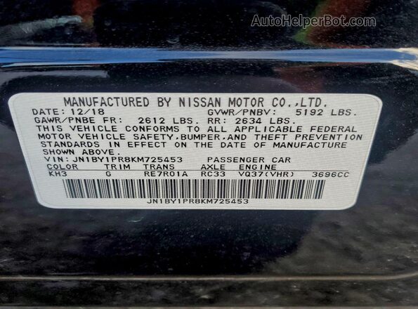 JN1BY1PR8KM725453 2019 INFINITI Q70L Black 