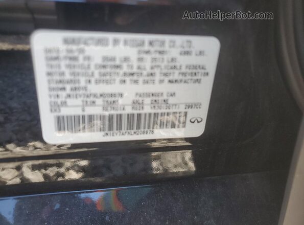 JN1EV7APXLM208978 2020 INFINITI Q50 Black Вид підкапотного простору