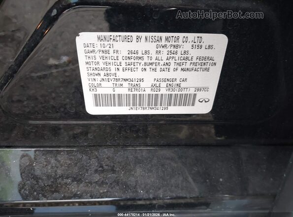 JN1EV7BR7NM341295 2022 INFINITI Q50 Black 