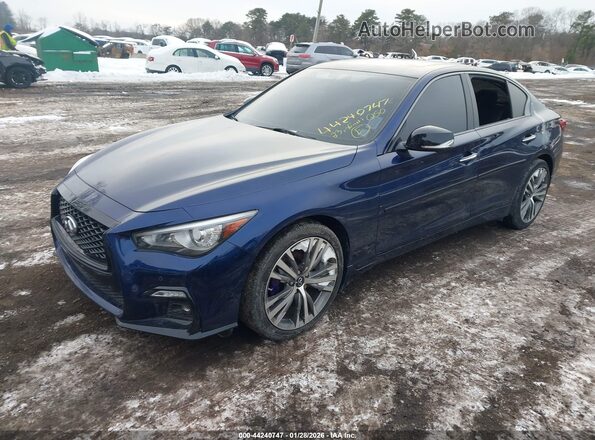 JN1EV7CR3PM541205 2023 INFINITI Q50 Blue წინა მარცხენა ხედი სამი მეოთხედიდან