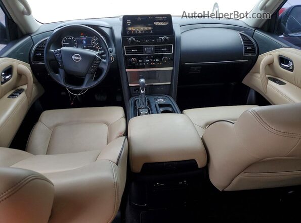 JN8AY2AC7M9147066 2021 NISSAN ARMADA Silver Առջևի վահանակի տեսք