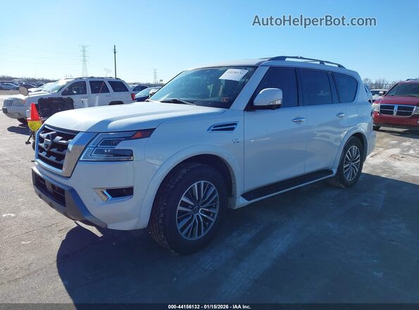 JN8AY2BA6M9370874 2021 NISSAN ARMADA White Vista tres cuartos delantera izquierda