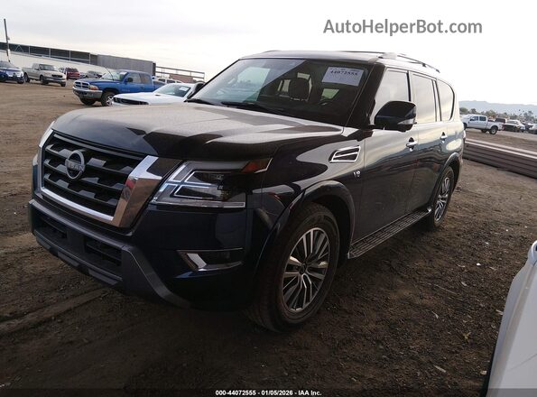 JN8AY2BC3M9147502 2021 NISSAN ARMADA Blue Առջևի ձախ երեք քառորդ տեսարան
