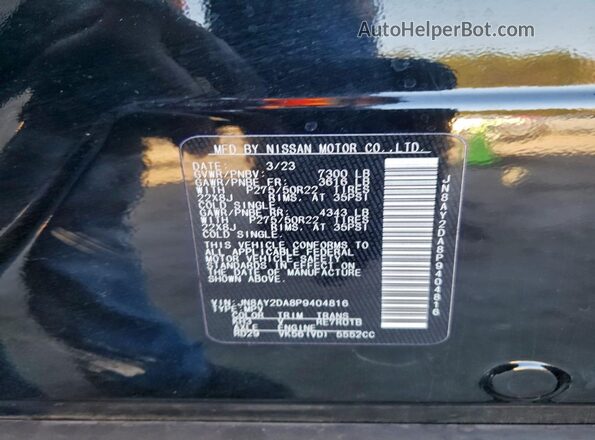 JN8AY2DA8P9404816 2023 NISSAN ARMADA Черный 