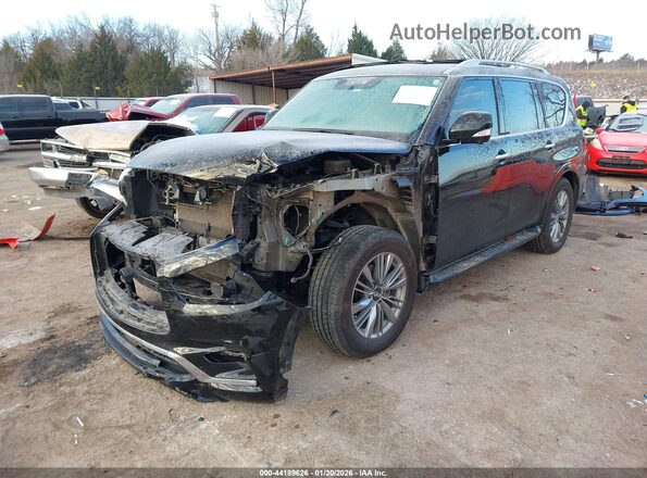 JN8AZ2AF7N9742864 2022 INFINITI QX80 Black წინა მარცხენა ხედი სამი მეოთხედიდან