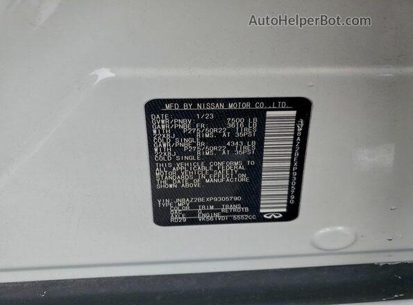 JN8AZ2BEXP9305790 2023 INFINITI QX80 White 