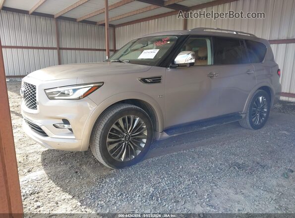 JN8AZ2NE5L9256357 2020 INFINITI QX80 Champagne Առջևի ձախ երեք քառորդ տեսարան