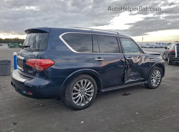 JN8AZ2NF3G9614179 2016 INFINITI QX80 Blue Trasero derecho