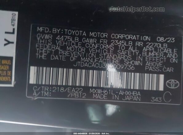 JTDACACU3P3009736 2023 TOYOTA PRIUS PRIME Black 