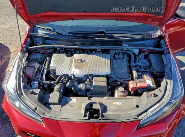 JTDKAMFU3M3129376 2021 TOYOTA PRIUS Red უკანა სალონის ხედი