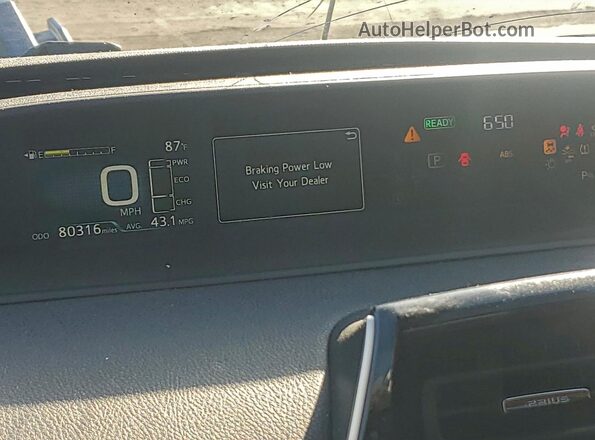 JTDKAMFU7M3148979 2021 TOYOTA PRIUS Серый Вид щитка приборов
