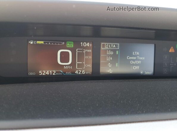 JTDKAMFU8M3133214 2021 TOYOTA PRIUS White ხელსაწყოთა პანელის ხედი