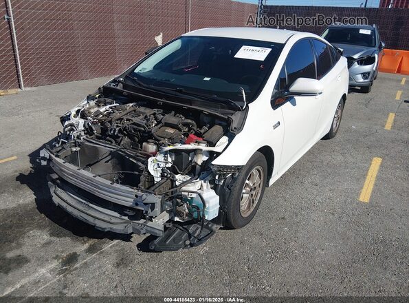 JTDKARFP0K3108439 2019 TOYOTA PRIUS PRIME White წინა მარცხენა ხედი სამი მეოთხედიდან