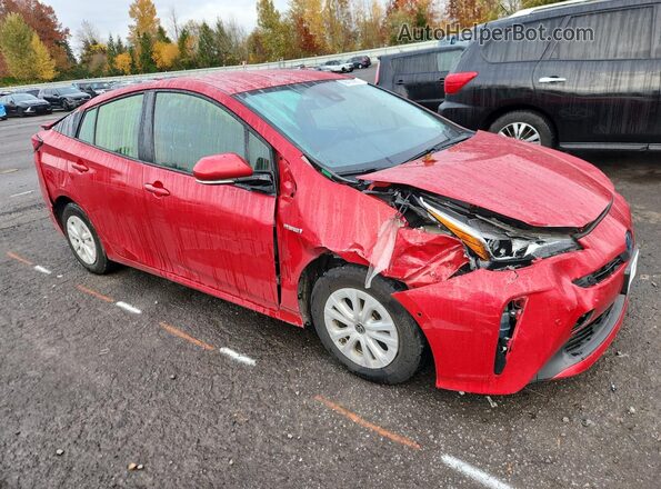 JTDKARFU7K3093668 2019 TOYOTA PRIUS Red Przód prawy